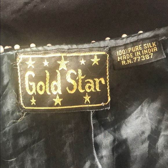 100% Pure Silk Sequin Black and White Jacket - Picture 4 of 4